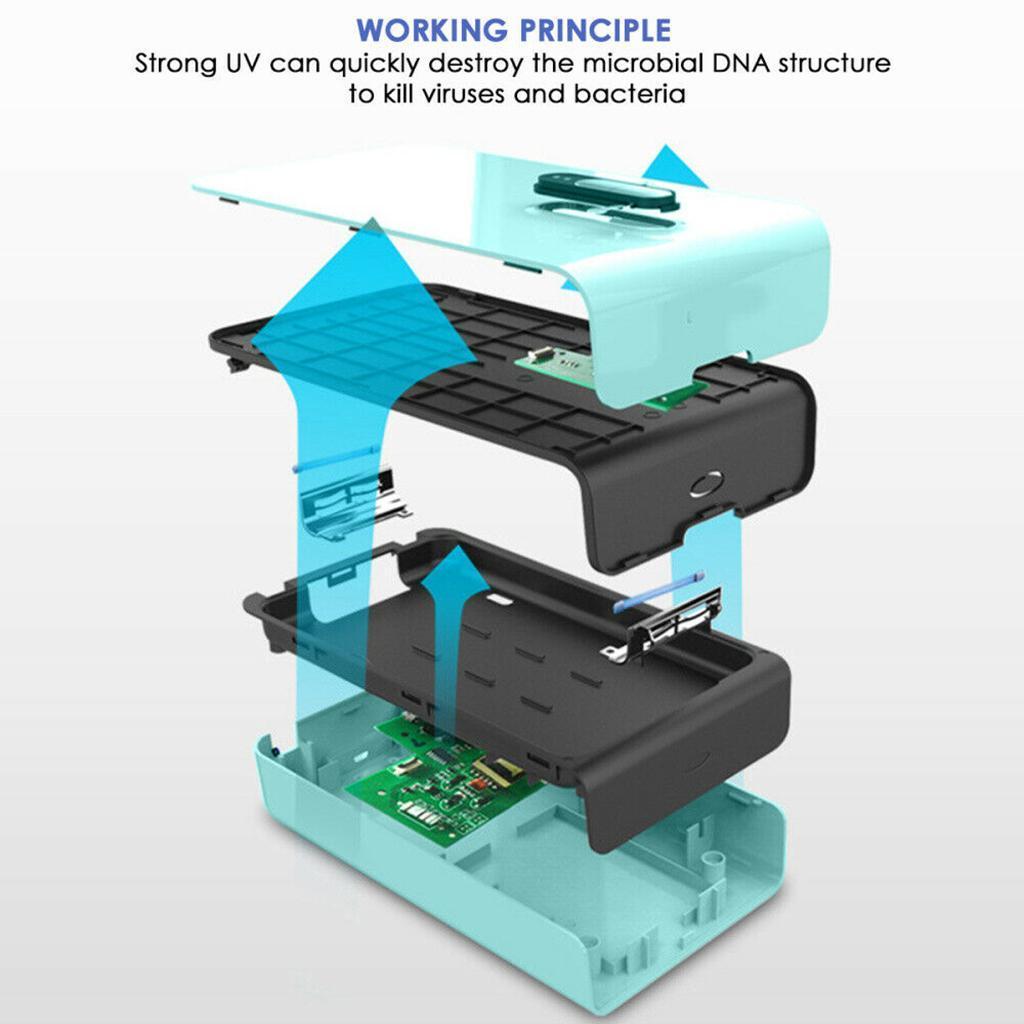 UV Ultraviolet Light Box Case Phone Charger Jewelry Beauty Tools Watches Box