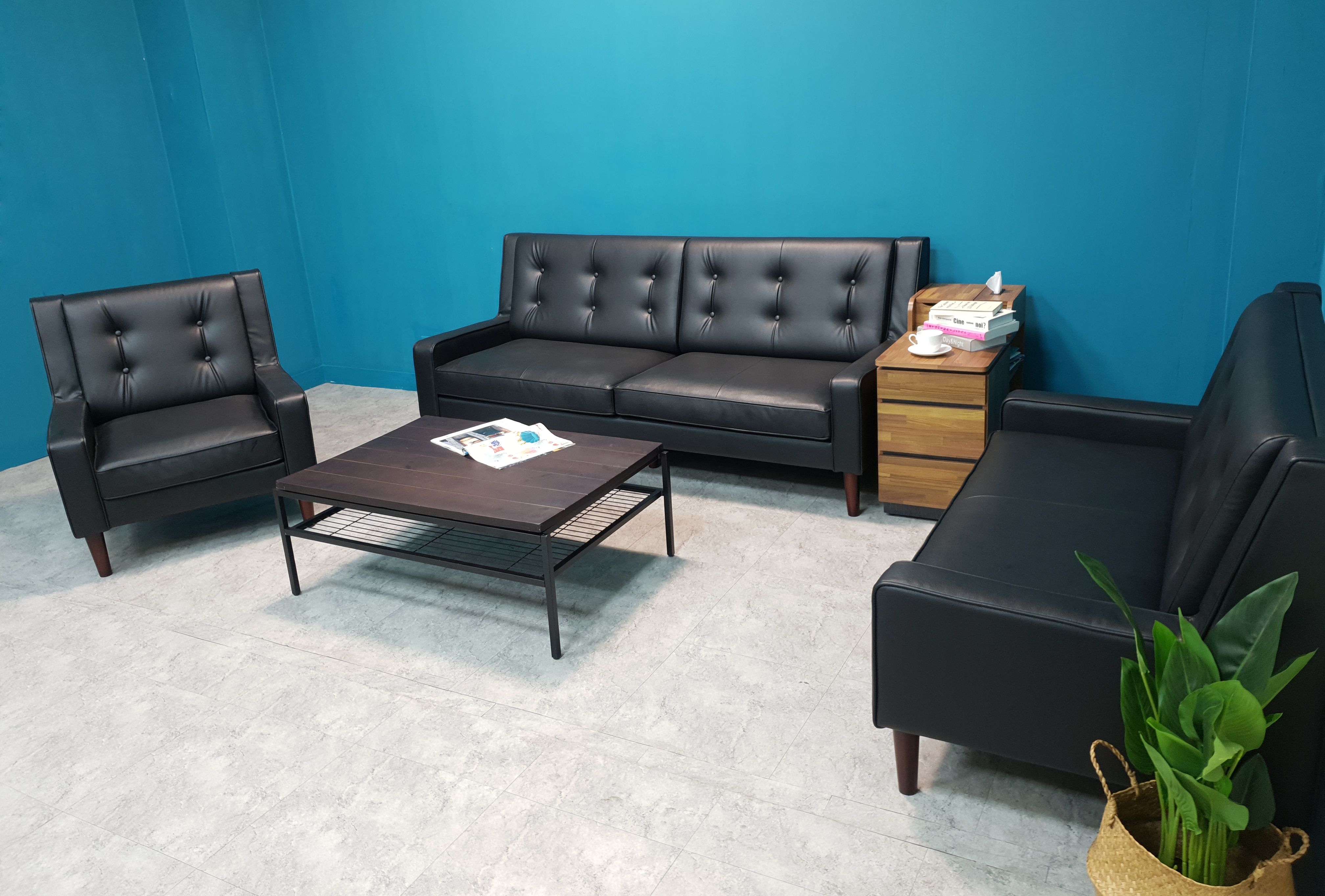 Sofa băng Juno sofa màu nâu, đen 140 x 80 x 90 cm