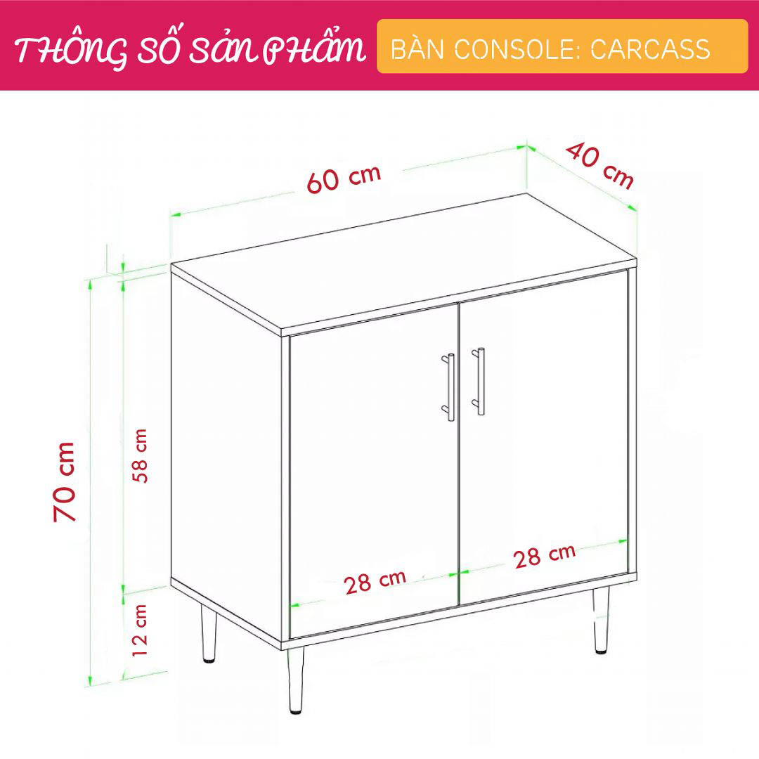 Bàn sảnh ra vào gỗ hiện đại SMLIFE Carcass