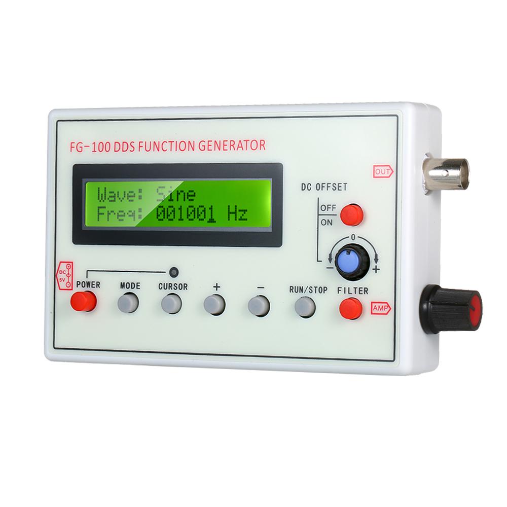 1HZ-500KHZ FG-100 DDS Functional Signal Generator Sine Triangle Square Sawtooth ECG Noise Output Frequency Meter Signal
