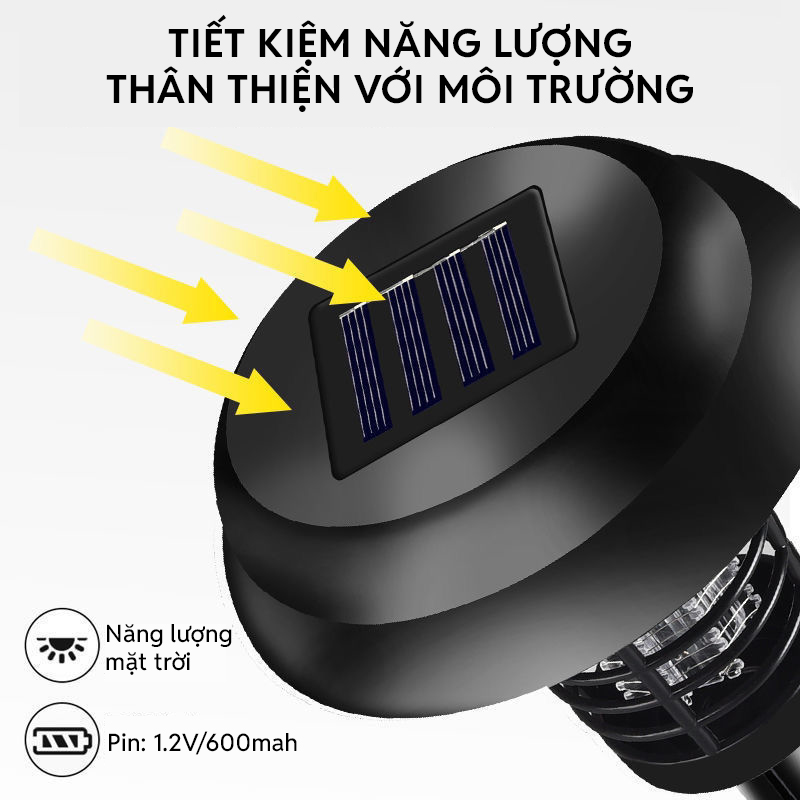 Đèn Bắt Muỗi Năng Lương Mặt Trời, Tự Động Bắt Muỗi Buổi Đêm, Hoạt Động 8-10 Tiếng - DA3065