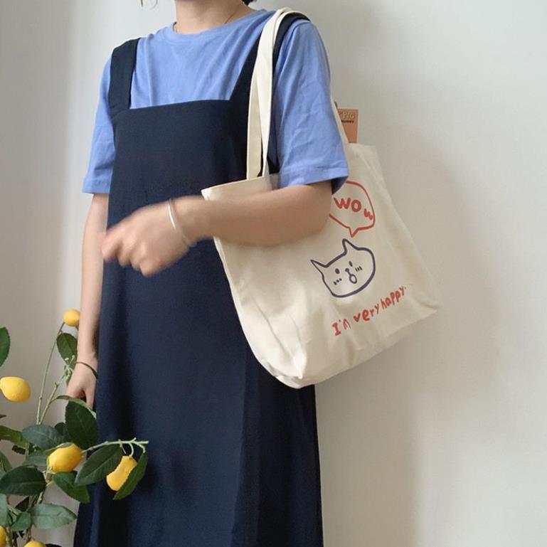 Túi vải tote nam nữ Unisex chất Canvas Đeo Vai Form Ngang N.G.Os