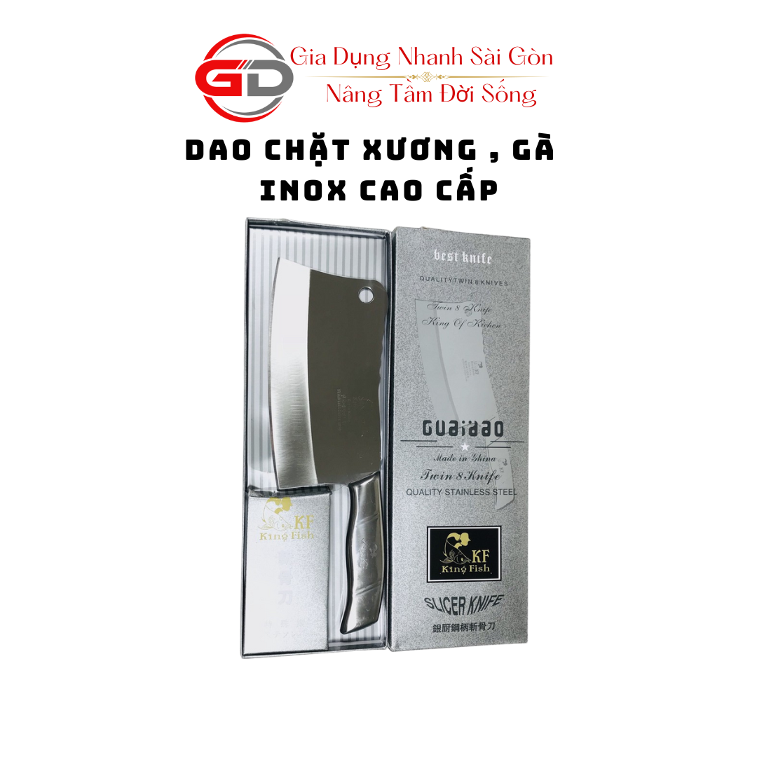 Dao chặt xương chặt gà vịt băm thịt inox cao cấp sắc bén dễ vệ sinh