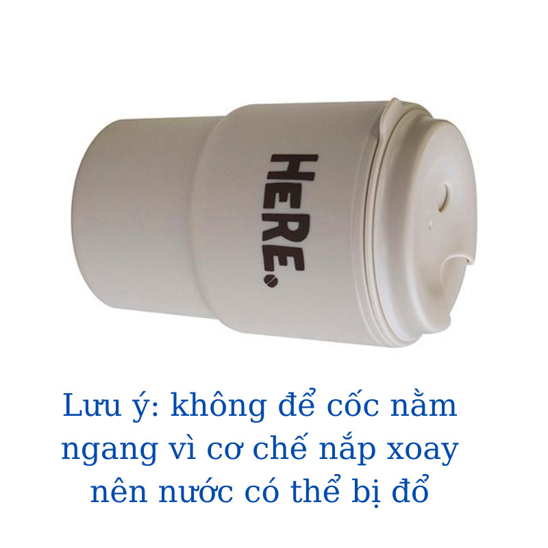 Combo 2 cốc uống nước kèm nắp xoay có lỗ cắm ống hút  320ml