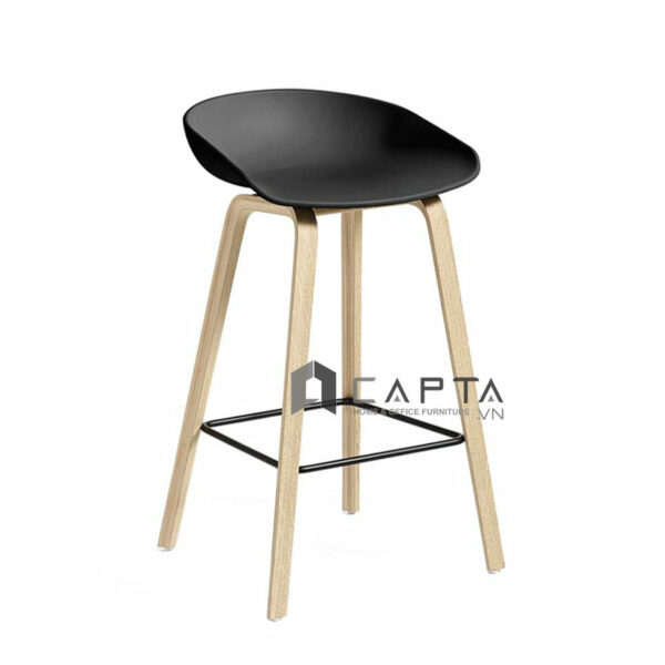 Ghế quầy bar thân nhựa chân sắt giả gỗ CB HAY-65S Nội thất Capta