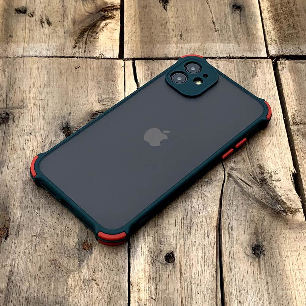 Ốp lưng chống sốc toàn phần màu xanh lá đậm dành cho iPhone 11