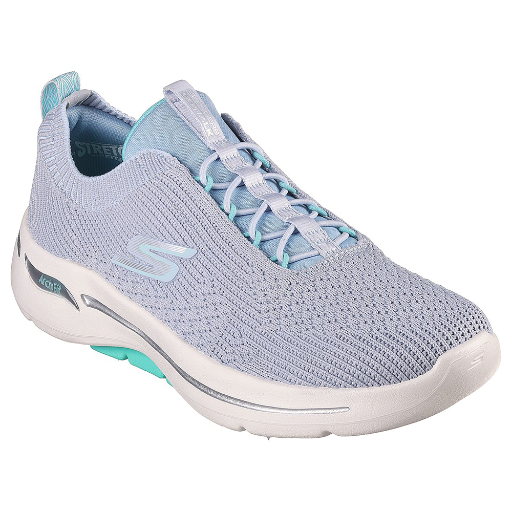 Skechers Nữ Giày Thể Thao Xỏ Chân Tập Gym, Thường Ngày, Đi Học, Đi Làm GOwalk Arch Fit Crystal Waves Arch Fit, Comfort Pillar Technology, Machine Washable, Ultra Go - 124882-GYAQ