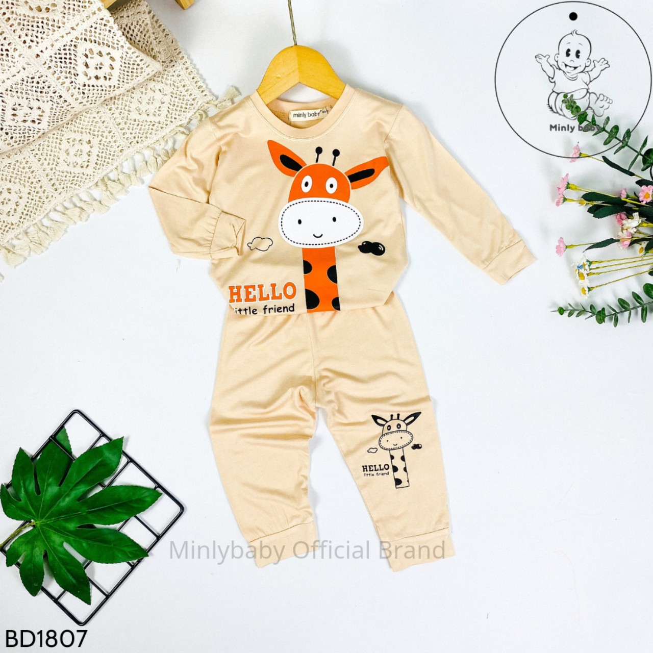 (20-32kg) Bộ Dài Tay THUN LẠNH MINKY MOM In Hình Toàn Thân Dễ Thương Cho Bé (Hàng chuẩn loại 1)