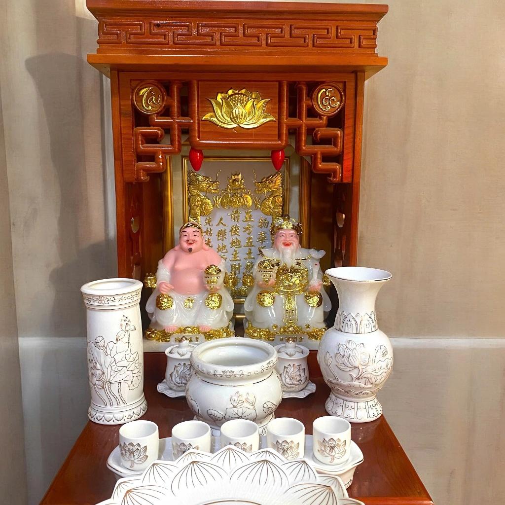 Set ban thần tài bạch ngọc nổi RỒNG VIỆT, bộ thờ thần tài đầy đủ cho gia chủ mệnh kim, thuỷ