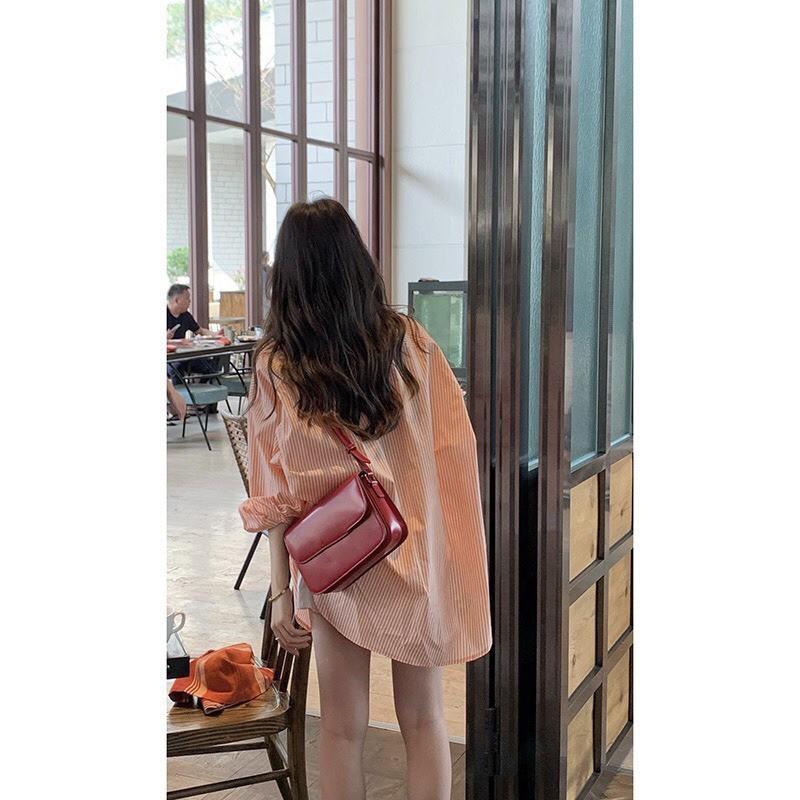 ️ ÁO KẺ SỌC CAM - Chất vải mát , hàng độc quyền hông đụng hàng -dễ mặc