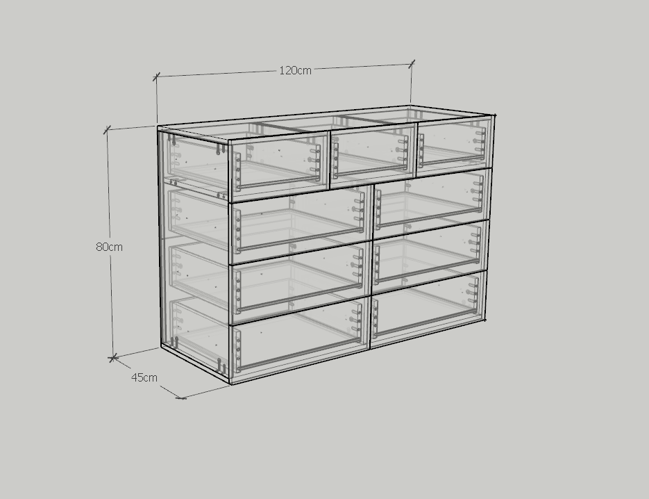 [Happy Home Furniture] WESLEY, Tủ đựng đồ 9 ngăn kéo ,  120cm x 45cm x 80cm ( DxRxC), THK_045