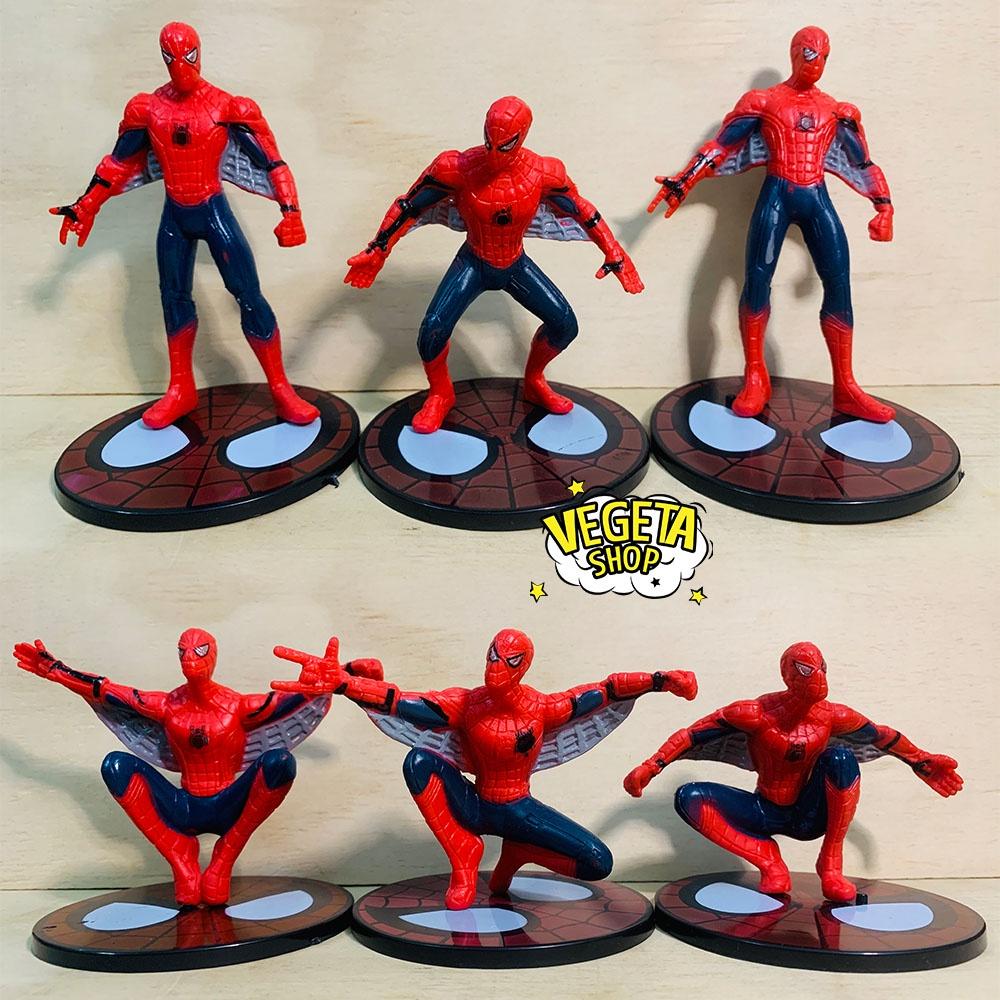 Mô hình Avengers - Marvel - DC - Trọn bộ 6 mô hình tư thế Spider Man - Người Nhện - Cao 7~12cm