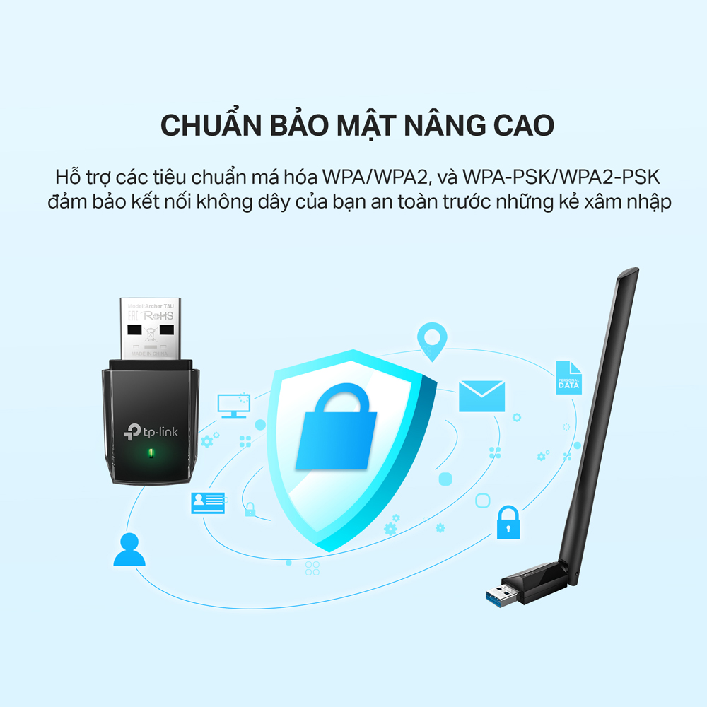 Bộ Thu Wifi TP-Link Archer T3U AC1300Mbps - Hàng Chính Hãng