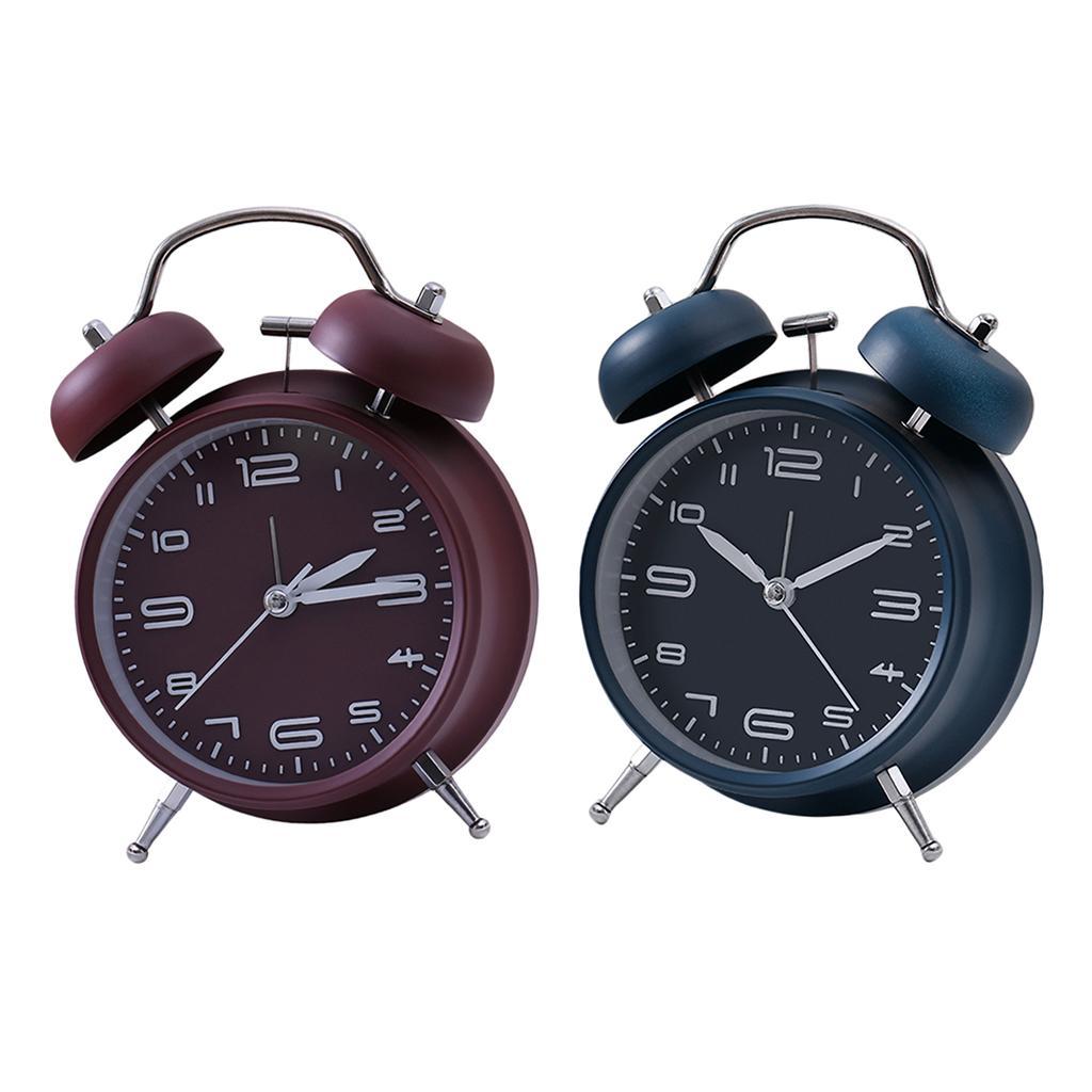 2pcs Alarm Clock Mini Mechanical Wind Up Clock Mute Accurate Display