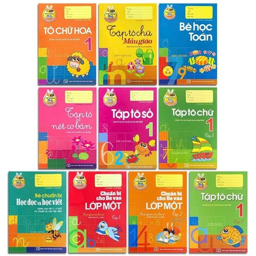 Bộ sách 10 cuốn: Hành trang chuẩn bị cho bé vào lớp 1 - Tặng kèm bút chì + Gôm (combo 10 quyển)