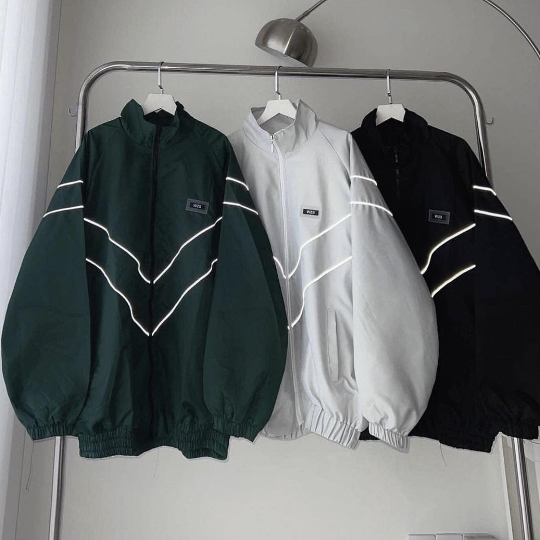 Áo khoác dù local brand nam nữ , Jacket WZS Phản Quang form rộng, chất dù dày dặn 2 lớp và túi trong unisex - Gin store