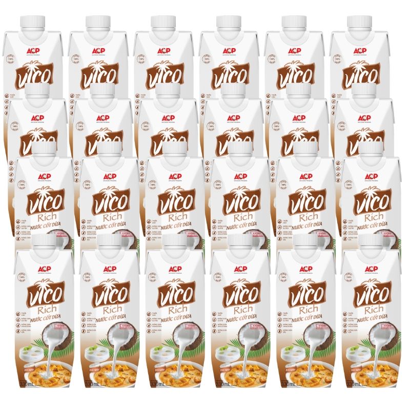 THÙNG 24 HỘP NƯỚC CỐT DỪA BÉO NGẬY VICO RICH 330ml