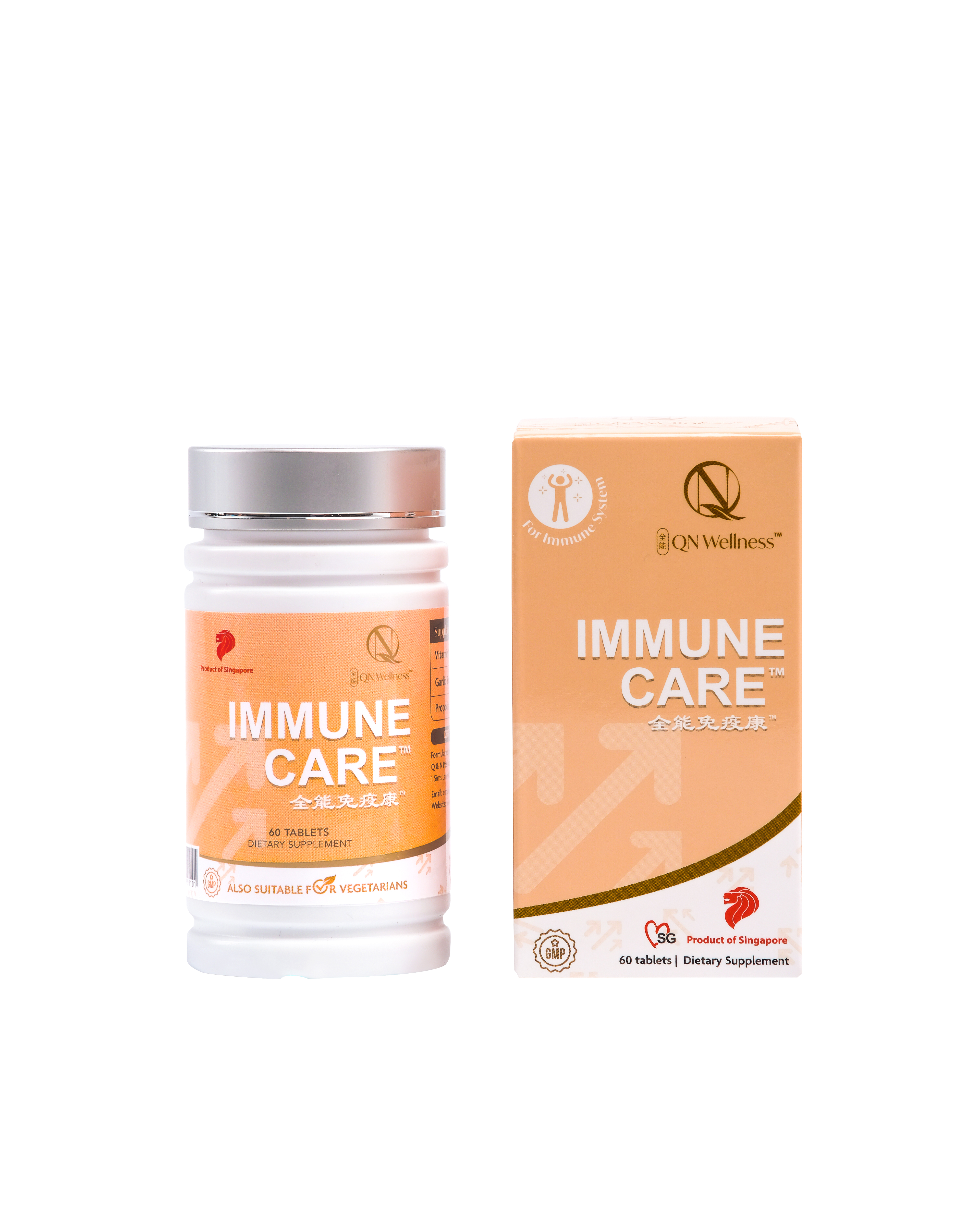 Viên Uống Bổ Sung Vitamin C Immune Care QN Wellness Tăng Cường Hệ Hô Hấp, Hỗ Trợ Khả Năng Miễn Dịch & Sức Khỏe Cơ Thể - Hộp 60 Viên