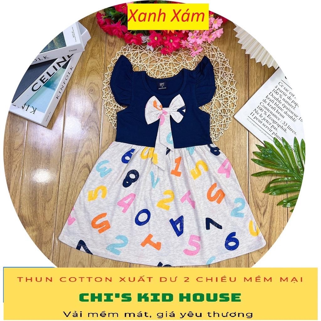 (HOT)ĐẦM COTTON CÁNH TIÊN PHỐI NƠ SIÊU CẤP DỄ THƯƠNG CHO BÉ 9-25KG