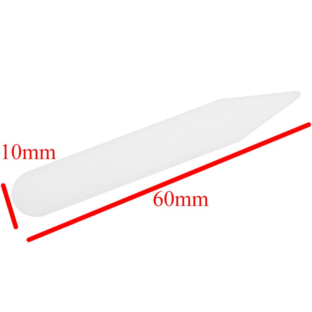 200pcs Plastic Collar Stays Shirts Inserts For Mens Business Dress 6cm Beige