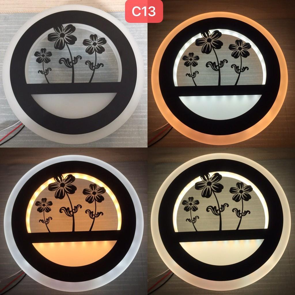 Đèn tường LED Cafe C13 3 chế độ màu ánh sáng họa tiết độc đáo