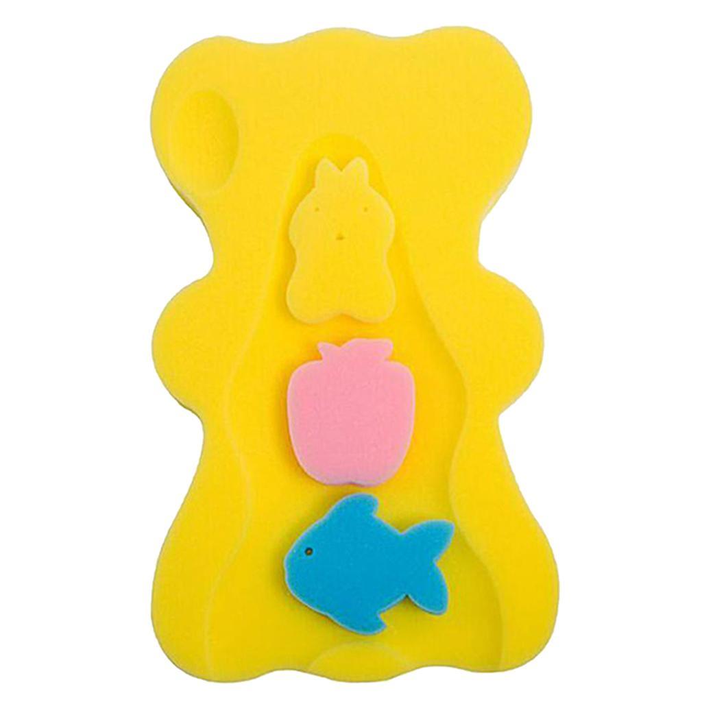 2pcs Cute Bath Sponge Infant Bath Cushion Comfy And Skid Proof Bathing Mat