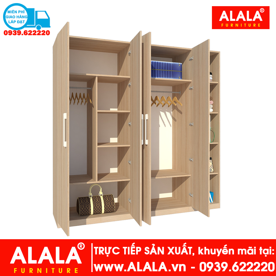 Tủ quần áo ALALA273 gỗ HMR chống nước - www.ALALA.vn - 0939.622220