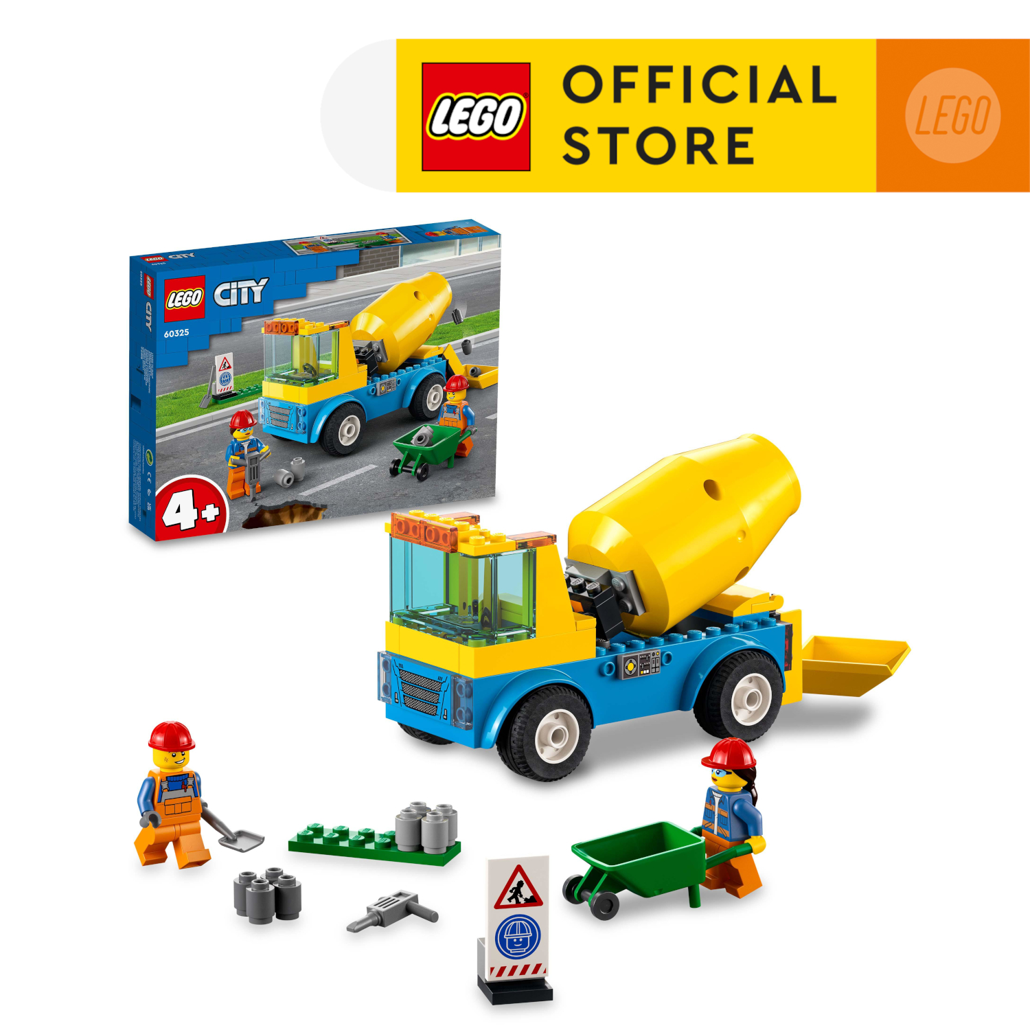 LEGO City 60325 Xe trộn xi măng (85 chi tiết)