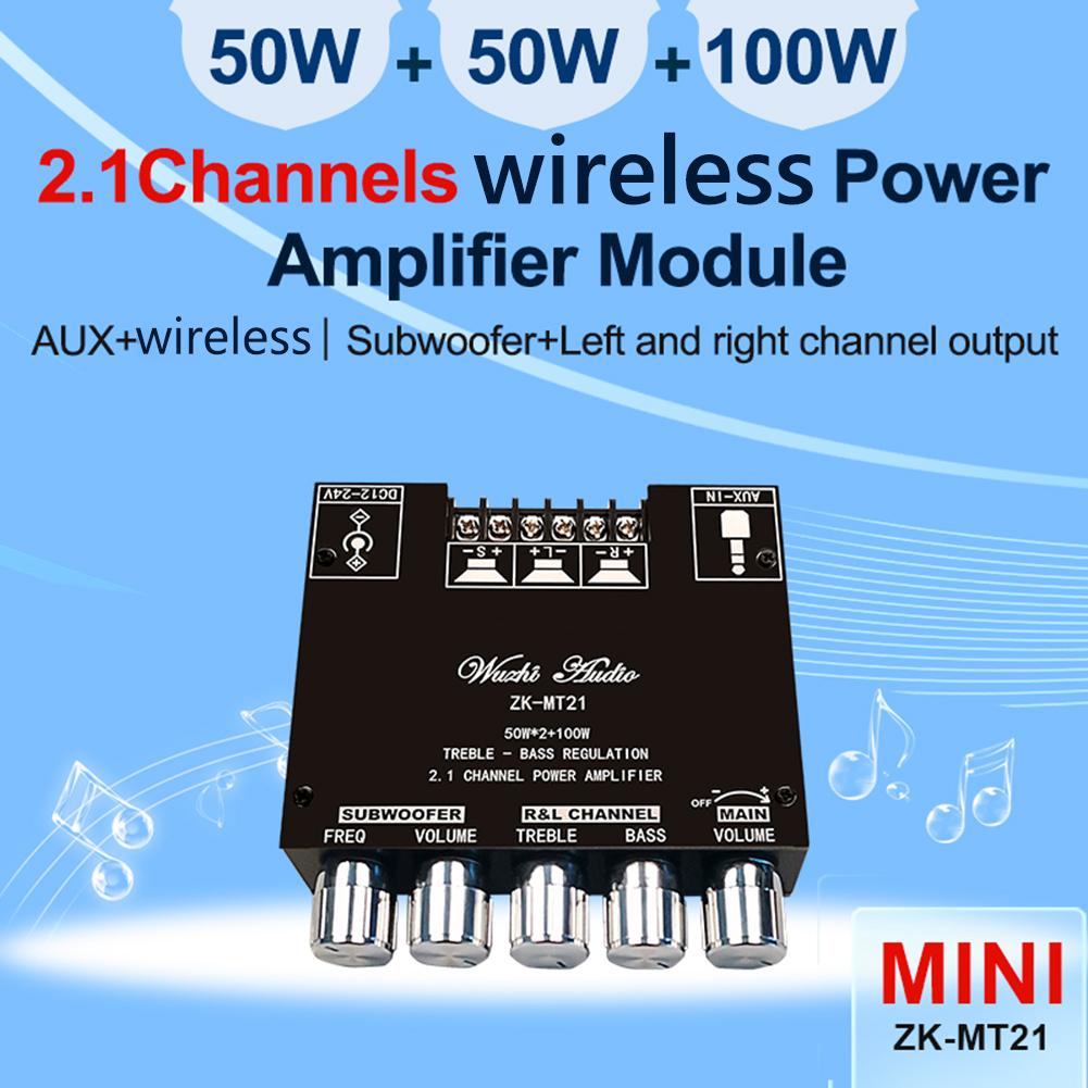 ZK-MT21 Bluetooth 5.0 Bộ khuếch đại công suất SubwoDofer Digital Power Audio Audio Stereo Module cho nhà hát tại nhà Màu sắc: ZK-TB21-02