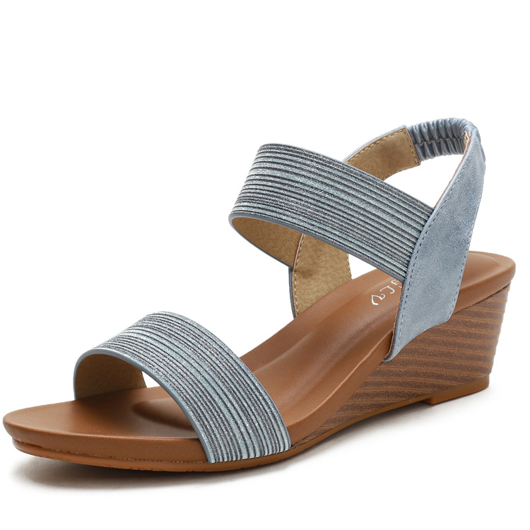 Tên sản phẩm Giày quai ngang nữ giày sandals nữ dép quai hậu nữ cao 5 cm  Mã 1418- 169A - 39 - Xanh