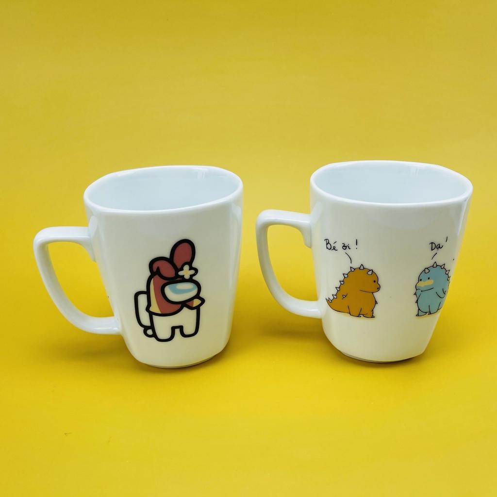 Cốc Ngọn Lửa - Cốc Sứ Uống Nước 350ml - In Hình Ngộ Nghĩnh - Họa Tiết Dễ Thương - Ly Sứ - Gomsumailinh