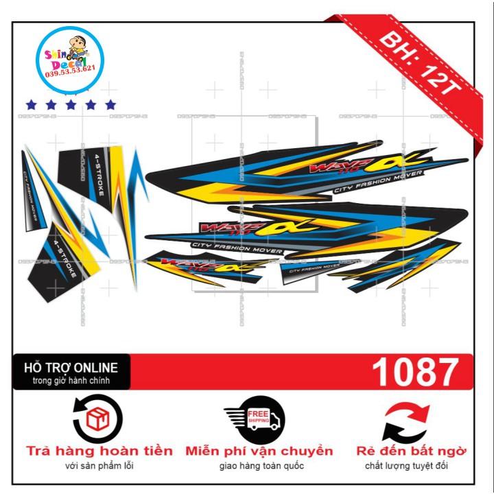 Tem rời wave a 2017 dán xe đen