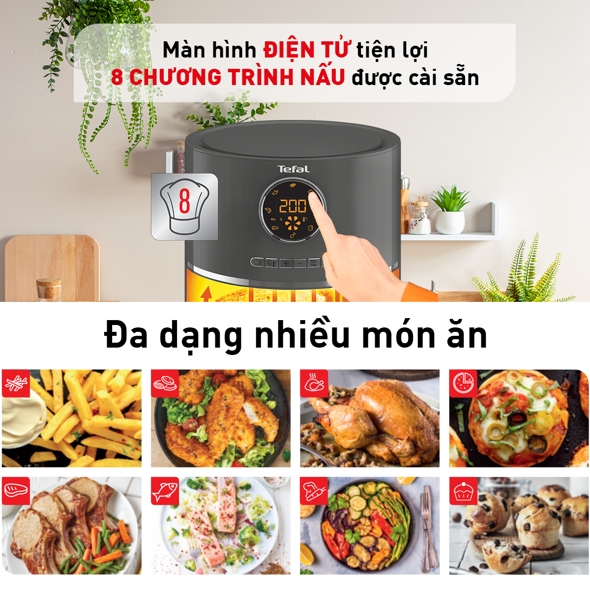 Nồi chiên không dầu Tefal XL Ultra Fry EY111B15 - 4.2L - Hàng chính hãng