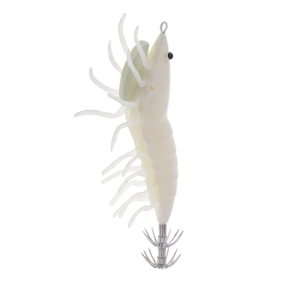 2pcs Bionics Squid Jigs Hooks Artificial Hard Fishing Lure Wood Shrimp Bait