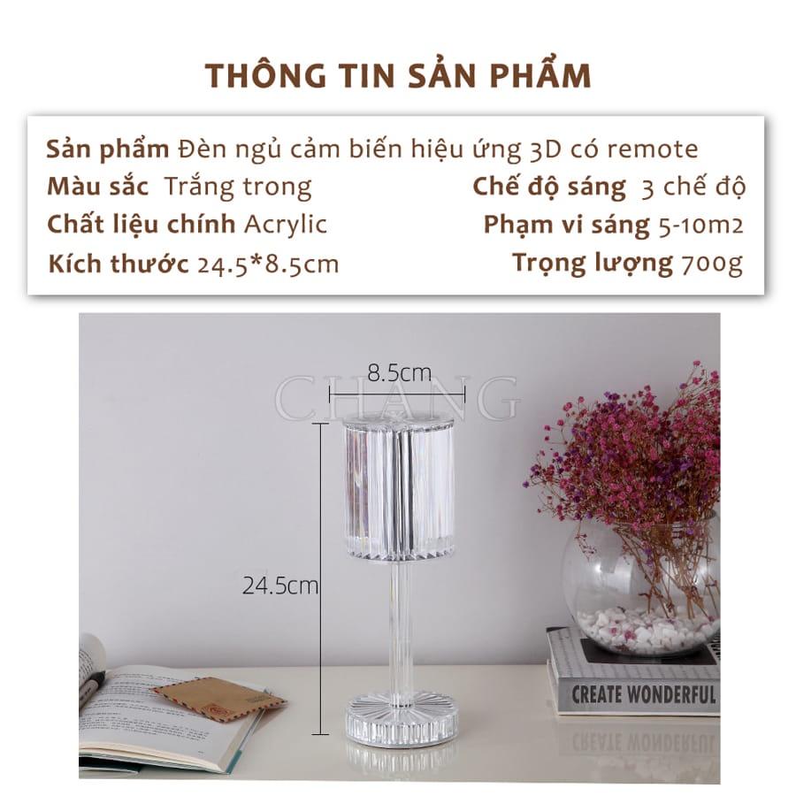 Đèn Bàn Kim Cương Đèn Ngủ Pha Lê Để Bàn Hiệu Ứng 3D Cảm Biến Tích Điện Phong Cách Châu Âu