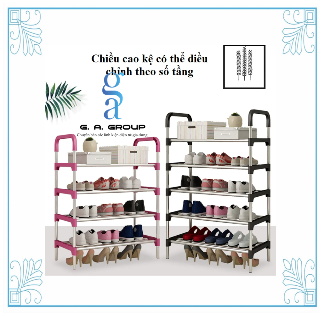 KỆ GIÀY , DÉP 5 TẦNG KHUNG INOX -KT CAO 70CM X DÀI 45CM X RỘNG 25CM