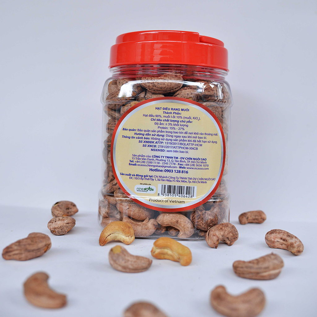1Kg Hạt Điều Rang Muối Vỏ Lụa Loại A O'Casso