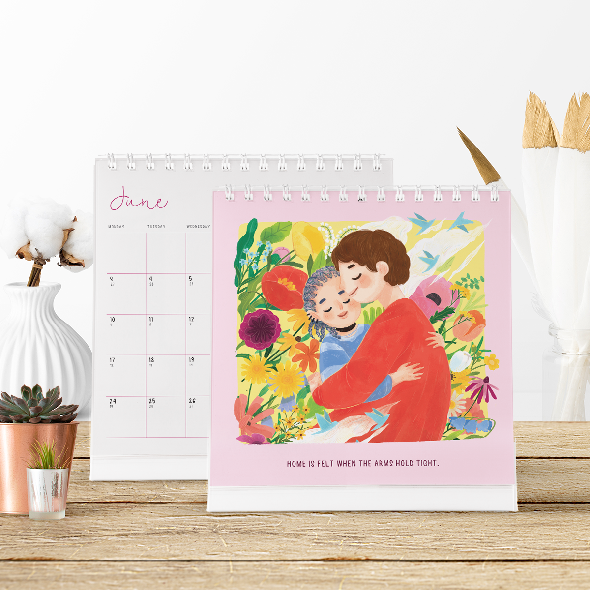 Lịch bàn 2024 SDstationery From Yourself with Love, cảm hứng phát triển bản thân, tiếng Anh, minh họa đẹp 20x24x7,5