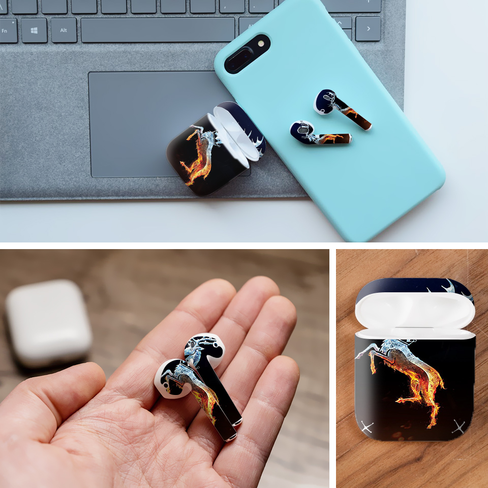 Miếng dán skin chống bẩn cho tai nghe AirPods in hình Game Of Throne - 007 (bản không dây 1 và 2)