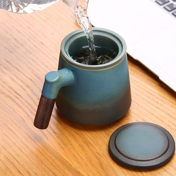 Cốc pha trà gốm sứ Ceramic Tea Mug with Infuser Strainer 400ml