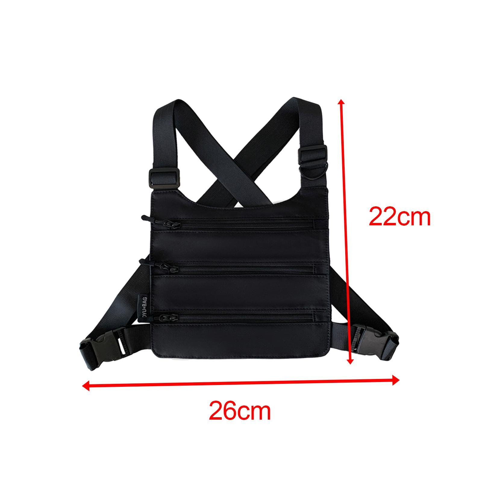 Multi Pocket Chest Pack Men Women Harness Equipment Lightweight for Hiking