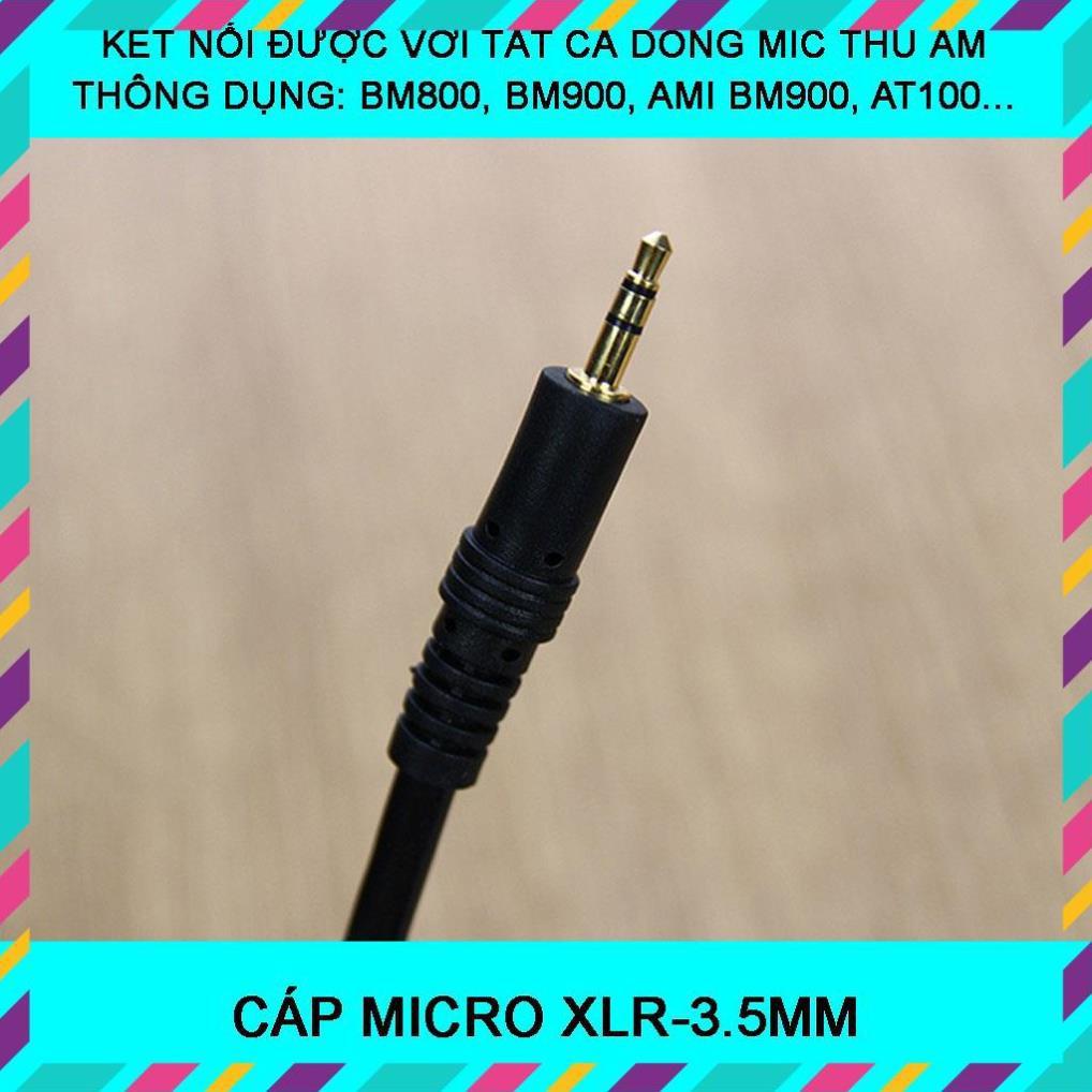 CÁP MICRO XLR-3.5MM  DÂY MIC THU ÂM dành cho BM800, BM900, AMI BM900, ISK AT100, AT350…