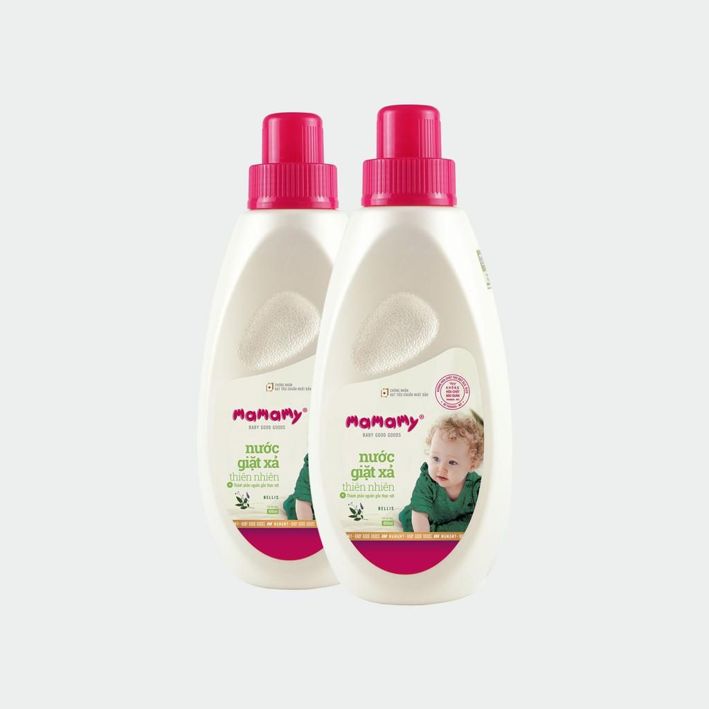 Combo 2 chai nước giặt xả thiên nhiên Mamamy 800ml/chai, an toàn cho trẻ sơ sinh