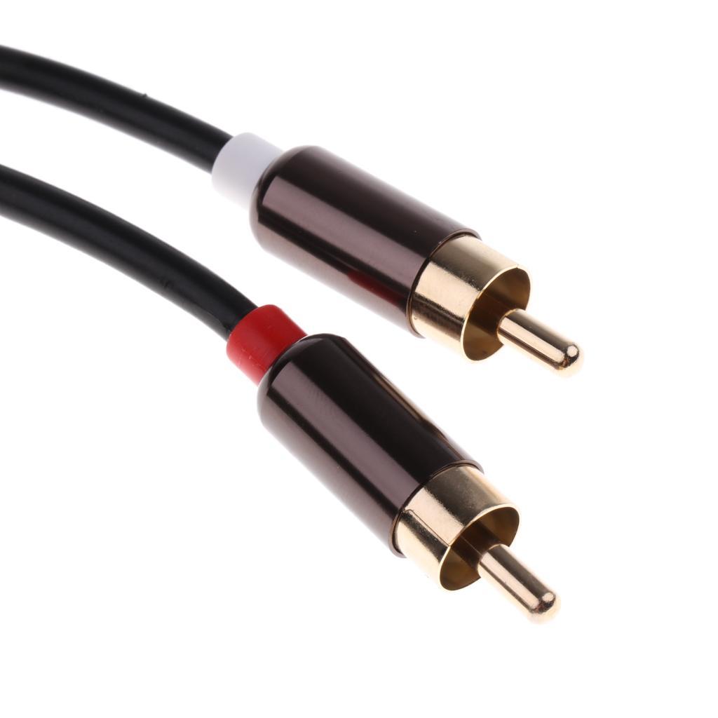 3.5mm Stereo Male Plug to 2 RCA Audio Male Adapter Speaker Cable Cord