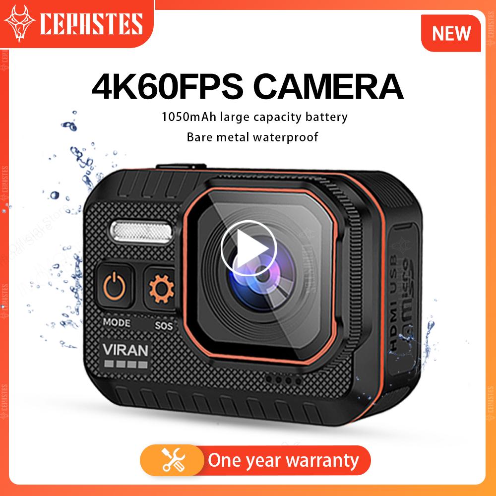 Máy ảnh hành động của Cerastes 4K60fps WiFi điều khiển điều khiển từ xa 30m không thấm nước 170 ° Camera hành động góc cạnh cam
