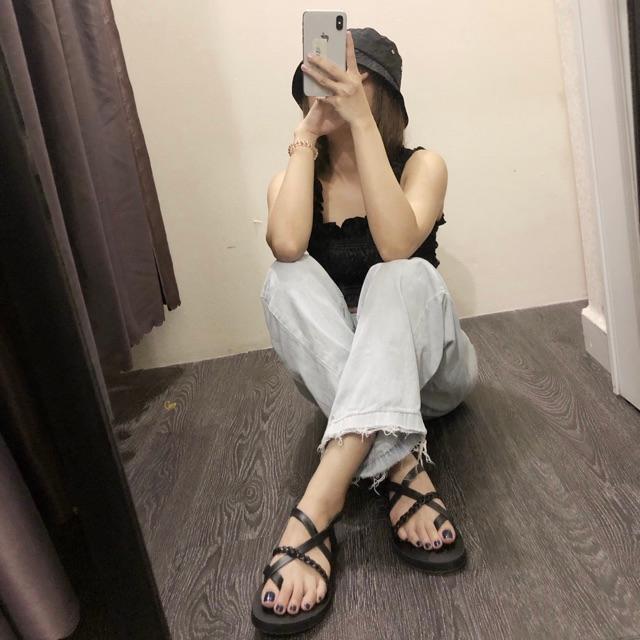 Giày sandals quai da thắt bính cute _ No.04