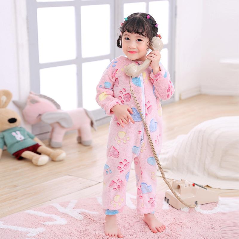 Trẻ Em Hoạt Hình Đi Ngủ Playsuits Bé Chia Chân Sleepsack Tập Đi Cho Bé Mùa Đông Túi Ngủ Trẻ Sơ Sinh Bông Ấm Áp Bộ Đồ Ngủ Ít