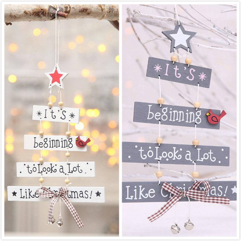 Phụ kiện gỗ trang trí cây thông giáng sinh dễ thương