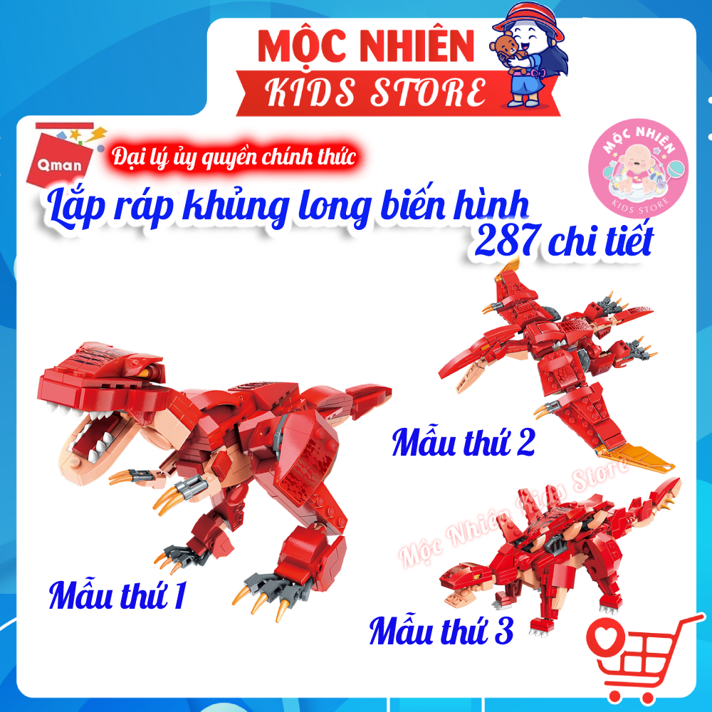 Đồ Chơi Lắp Ráp Khủng Long Qman 42106 Khủng Long Biến Đổi  Dành Cho Bé Trai Trên 6 Tuổi