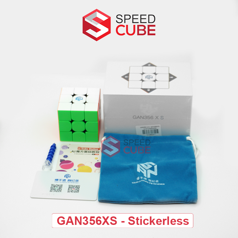 Đồ chơi ảo thuật Rubik 3x3 GAN 356 XS Stickerless/Viền đen, Rubik 3x3x3 Nam Châm Xoay Mượt